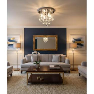 Imagem de Lustre Para Sala Cristal Legitimo K9 vai Montado Redondo 20 cm Diâmetr