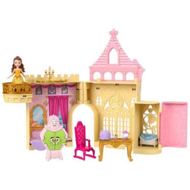 Imagem de Boneca disney princesa mini castelo da bela jdp54 - Mattel