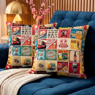 Imagem de Almofadas Kit Plumie. De 45x45cm 2 Uni Estampadas Cama Inbox Bege