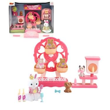 Imagem de Casinha Feliz Tipo Sylvanian Family Com Coelhinha, Parque De Diversão 