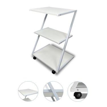 Imagem de Carrinho Mesa Auxiliar Organizador Z Metálico Clinicas Estética Salões