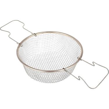 Imagem de Cesto para Fritura Aço Inox com Alça Redondo 22cm para Preparar Alimentos Crocantes Com...