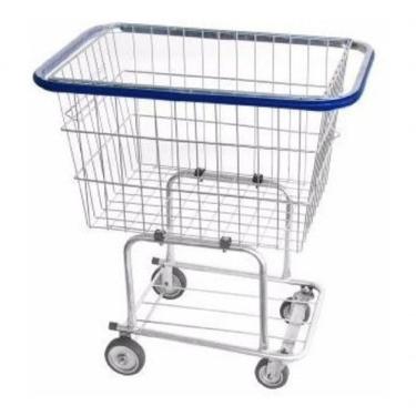 Imagem de Carrinho de Condomínio para Compras de Supermercado 140L em Aço Carbono Galvanizado Resistente com Rodas PVC
