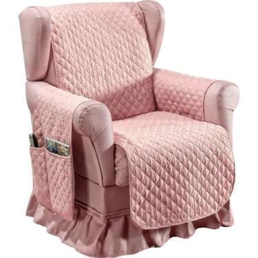 Imagem de Protetor Capa Poltrona do Papai Liso Fatima 1 Lugar - Rulidry, Rose