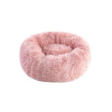 Imagem de Caminha De Pelúcia Pet Redonda Para Cachorros E Gatos 50x50 Cor:Rosa -
