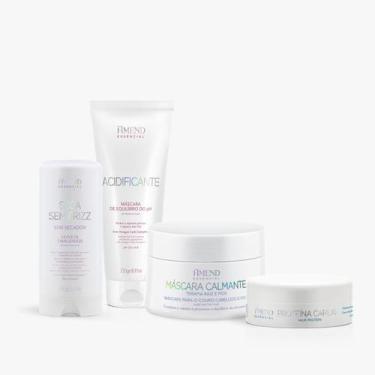 Imagem de Kit Acidificante, Seca Sem Frizz, Proteína Capilar e Máscara Calmante 