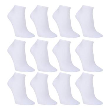 Imagem de Kit Meia Cia da Meia 12 Pares Masulina, Branco, 39/43