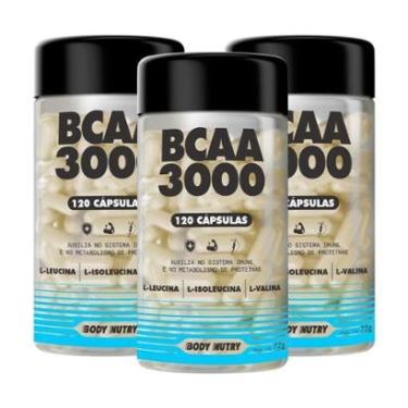 Imagem de Kit 3 BCAA 3000 120 Caps Aminoacidos L Leucina Isoleucina Valina-Unissex