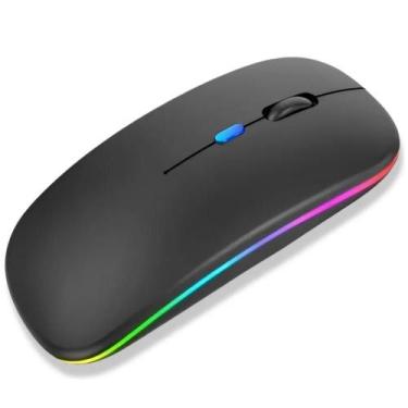 Imagem de Mouse Sem Fio Bluetooth USB 2.4GHz RGB Recarregável Silencioso Ajuste 