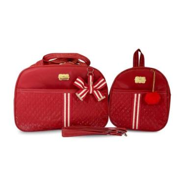 Imagem de Kit Bolsa Maternidade 2 Peças Grande Impermeável + Mochila + Trocador 