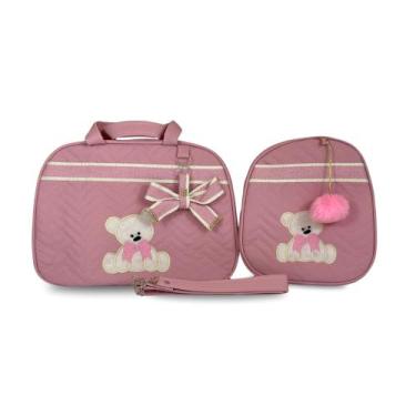 Imagem de Kit Bolsa Maternidade 2 Peças Grande Impermeável + Mochila + Trocador 