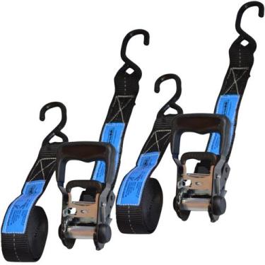 Imagem de 2 Kit Cinta Catraca Amarração 1500kg 3m Gancho S 40mm Carga Transporte