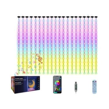 Imagem de Luzes De Cortina Inteligentes 2x2m Com 400 LEDs, Luzes De Cordão WiFi 
