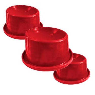 Imagem de Combo 3 Comedouro Ergonômico Filhote 80mL Mypetone - Vermelho