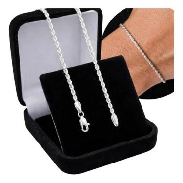 Imagem de Pulseira Prata 925 Italiana Cordão Baiano 21cm Masculina - Sem marca, 