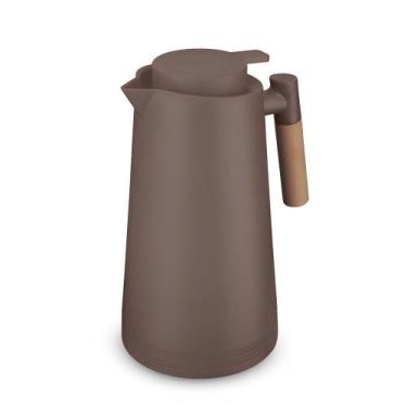 Imagem de Garrafa Térmica Bule 1 Litro Parede Dupla com Ampola de Vidro e Alça d
