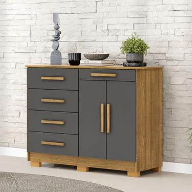 Imagem de Cômoda Quarto 122cm com 2 Portas Sapateira Vitória Nature/Alasca V01 -