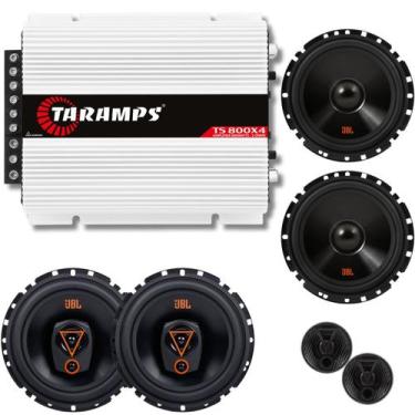 Imagem de Kit Duas Vias Jbl e Amplificador Ts800 Taramps Com Alto Falantes 6 Pol