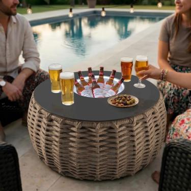 Imagem de Mesa De Centro Cervejeira Em Aço E Corda Náutica Rami Harpia