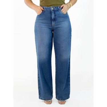 Imagem de Calça Feminina Wide Leg Jeans Clássico Cintura Alta Anticorpus-Feminino