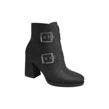 Imagem de Bota Piccadilly Elisete Cano Curto Salto Alto 3430046 Preto, Preto, 35