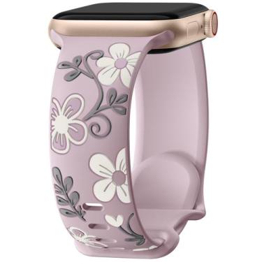 Imagem de Pulseira de relógio Witzon Floral Silicone para Apple 41 mm 40 mm 38 m