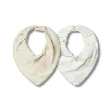 Imagem de Kit Com 2 Babadores Hug Bandana Presente De Deus Bege, Único, Creme