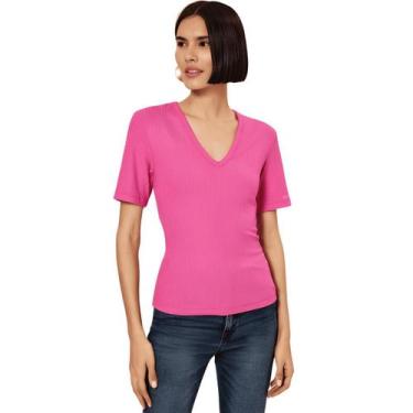 Imagem de Blusa Feminina Gola V Canelada Lez A Lez, Rosa, G
