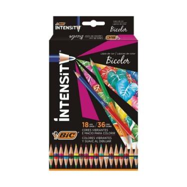 Imagem de Lápis De Cor Bic Sextavado Intensity 18 Lápis Bicolor