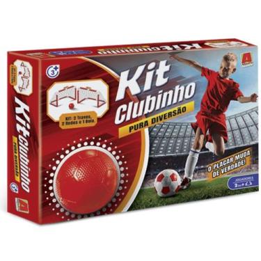 Imagem de Clubinho Futebol Infantil Com Mini Traves Bola E Placar Vermelho E Bra