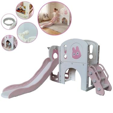 Imagem de Playground Infantil 5x1 Plástico Escorregador Ponte Cesta Multifuncional Brinqway Bw466