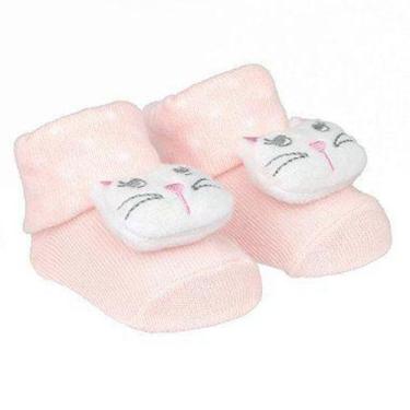 Imagem de Meia Bichinho RN Menina GATO ROSA Pimpolho