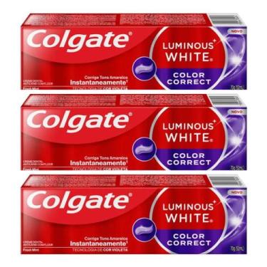 Imagem de Kit C/3 Gel Dental Colgate Luminous White Color Correct 70g