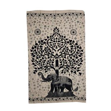Imagem de Canga de praia Elefante/ Árvore da vida/ Ganesha poliéster - Corpo Dou