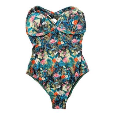 Imagem de Maiô feminino com bojo e fechamento nas costas - Corpo Dourado Moda Pr