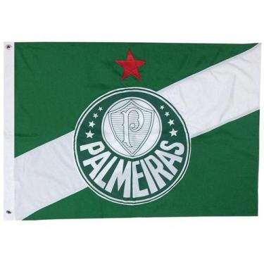 Imagem de Bandeira Palmeiras Oficial Licenciada 2 Panos JC Bandeiras 0,90x1,30m 
