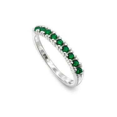 Imagem de Anel Aparador Prata 925 Zircônias - Maça de Prata Joias, Verde, 17