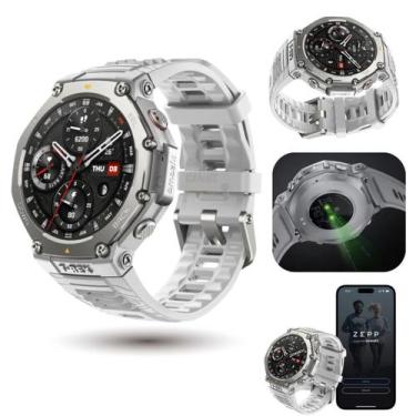 Imagem de Smartwatch Amazfit TRex 3 A2323 Prata com Pulseira Mesh Cinza Tela AMO