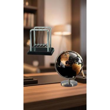 Imagem de Kit Decoração Escritório Pêndulo de Newton e Globo - Congratulations S
