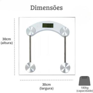 Imagem de Balança Digital Eletrônica de Vidro até 180kg pra Academia - grupo 10x