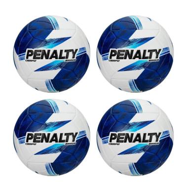 Imagem de Kit 4 Bolas de Futebol Campo Bravo XXVI Toque Macio Controle Superior Branco e Azul com Camara 6D Penalty