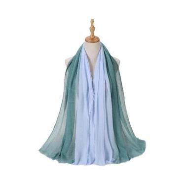 Imagem de Lenço Hijab Com Efeito Tie-Dye E Degradê Para Mulheres Muçulmanas, Tur