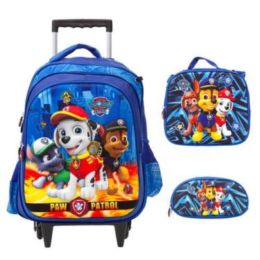 Imagem de Kit Mochila Infantil Patrulha Canina 3D Rodinha Envio 24 Hrs - Toys 2U