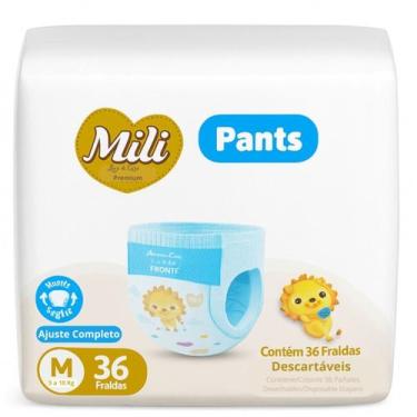 Imagem de Fralda Descartável Mili Love & Care Premium Pants (Tamanho M) com Cint
