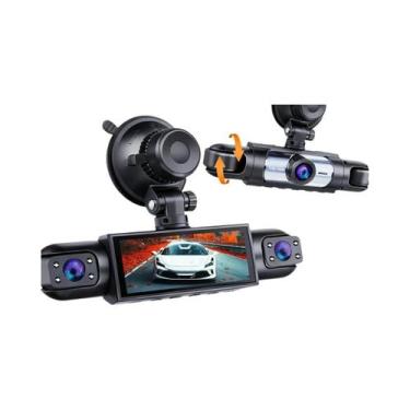 Imagem de 360 graus Câmera Veicular 1080P Com 3 Lentes (Frente, Esquerda, Trasei