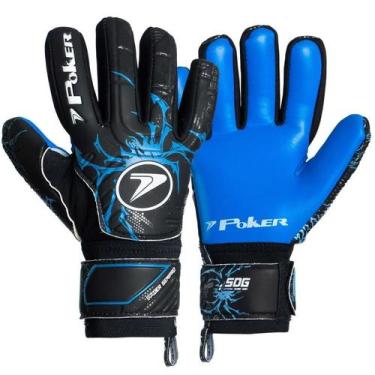 Imagem de Luva de Goleiro Poker Spider Multiterreno, Azul, 8