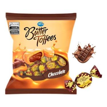 Imagem de Bala Butter Toffees Arcor Sabor Chocolate Pacote 400g, Chocolate