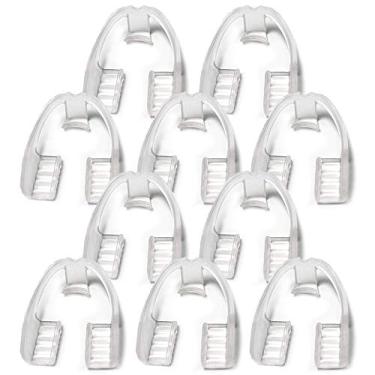 Imagem de Protetor dental antimoagem - pronto para usar - sem ferver ou moldar, fino, elegante e confortável funciona para o queixo superior e inferior, alivia a dor e corrige TMJ e bruxismo (pacote com 10)