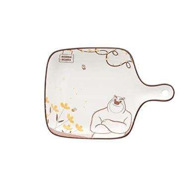 Imagem de GUIPAIHAI Placa de cerâmica estilo fofo para sala massas macarrão café da manhã pratos de cozinha de arroz com alça (cor : D)