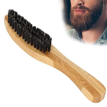 Imagem de Escova para barba, cabo de madeira, escova para pentear, fácil de armazenar e carregar portátil para alisar e promover o crescimento da barba para homens para barba e bigode
